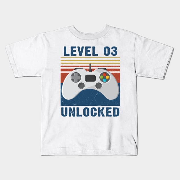 Level 03 unlocked funny gamer unlocked Kids T-Shirt by Sauconmua Conlaigi99